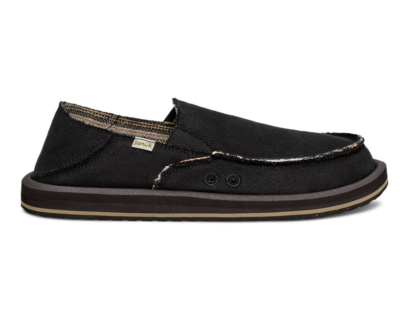 Sanuk Donny Hemp 2 Tone Men Loafers Black,Sanuk Philippines | QQ84-8654A1