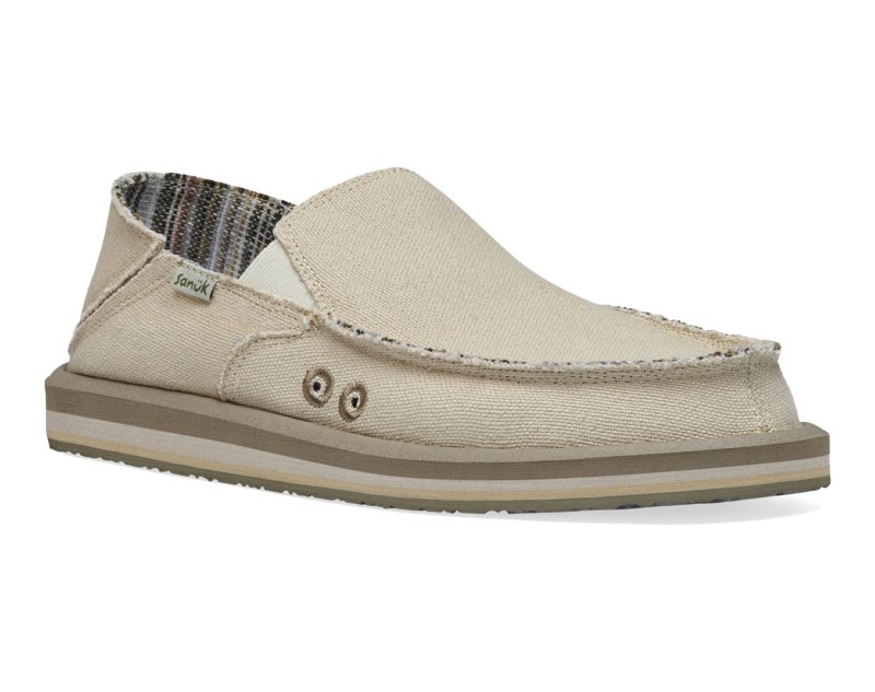 Sanuk Donny Hemp Men Loafers Beige,Sanuk Philippines | DB34-5454T9