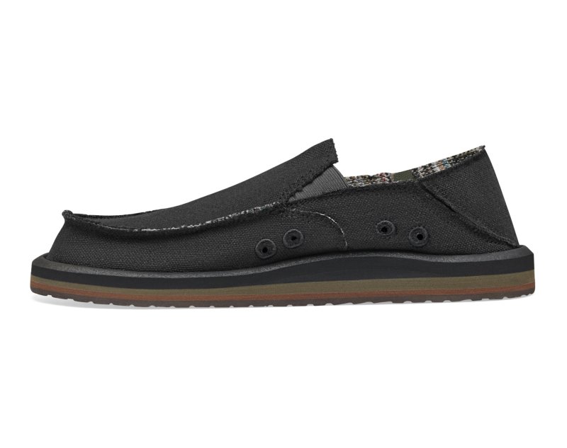 Sanuk Donny Hemp Men Loafers Black,Sanuk Philippines | CC97-4017R5