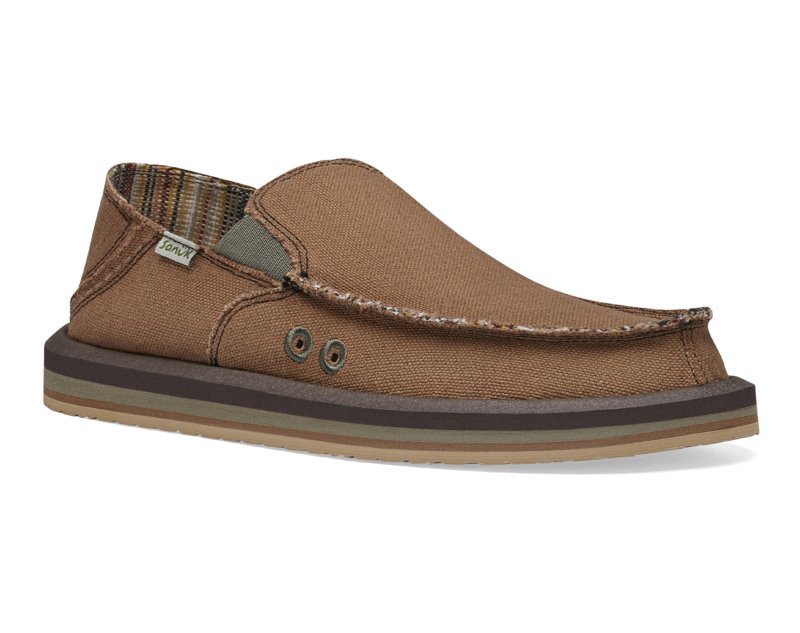 Sanuk Donny Hemp Men Loafers Dark Brown,Sanuk Philippines | VP42-2452T3