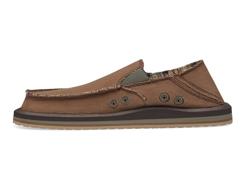 Sanuk Donny Hemp Men Loafers Dark Brown,Sanuk Philippines | VP42-2452T3