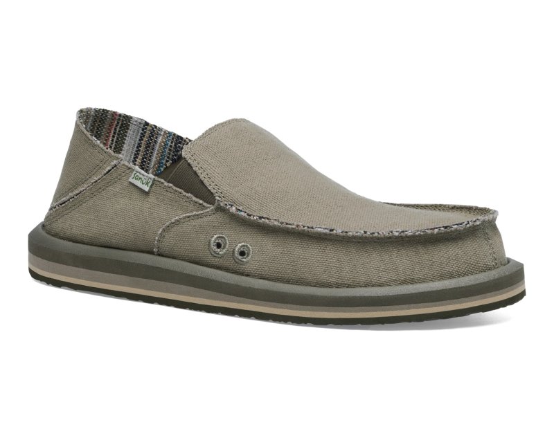 Sanuk Donny Hemp Men Loafers Olive,Sanuk Philippines | ZG62-4582G9