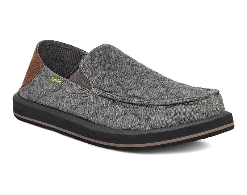 Sanuk Donny Quilted Men Loafers Dark Grey,Sanuk Philippines | EZ60-9440N0