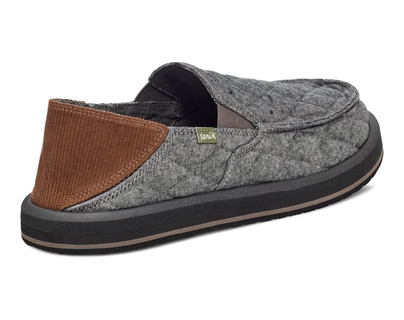 Sanuk Donny Quilted Men Loafers Dark Grey,Sanuk Philippines | EZ60-9440N0