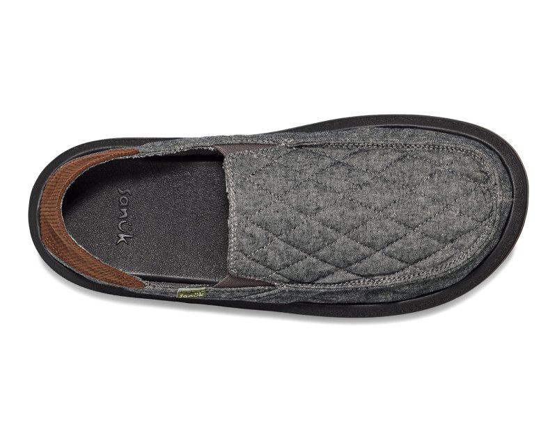 Sanuk Donny Quilted Men Loafers Dark Grey,Sanuk Philippines | EZ60-9440N0