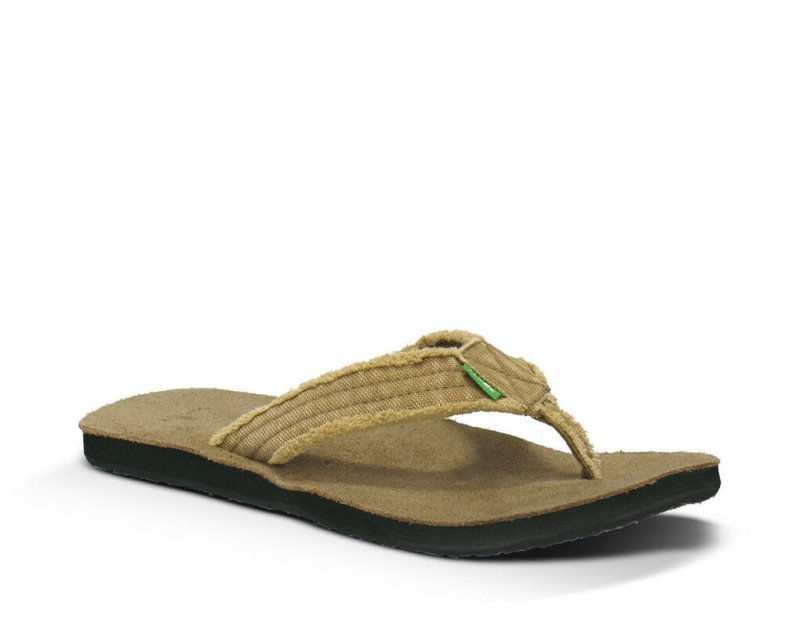 Sanuk Fraid Not Big & Tall Men Flip Flops Khaki,Sanuk Philippines | IH08-6068M4