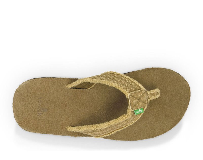 Sanuk Fraid Not Big & Tall Men Flip Flops Khaki,Sanuk Philippines | IH08-6068M4