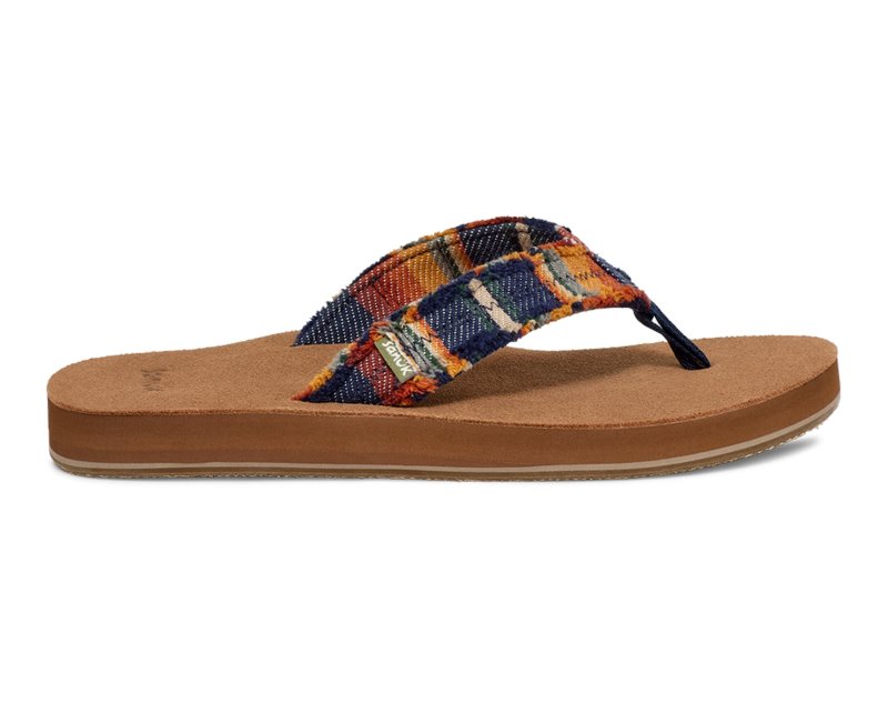 Sanuk Fraid Not Blanket Men Flip Flops Brown Multicolor,Sanuk Philippines | ZY95-8835G2