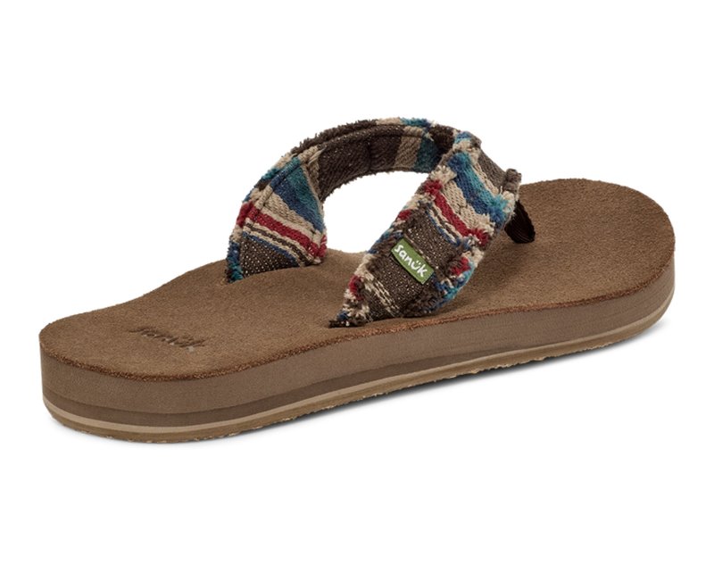 Sanuk Fraid Not Blanket Men Flip Flops Green Multicolor,Sanuk Philippines | NM29-6479Z9