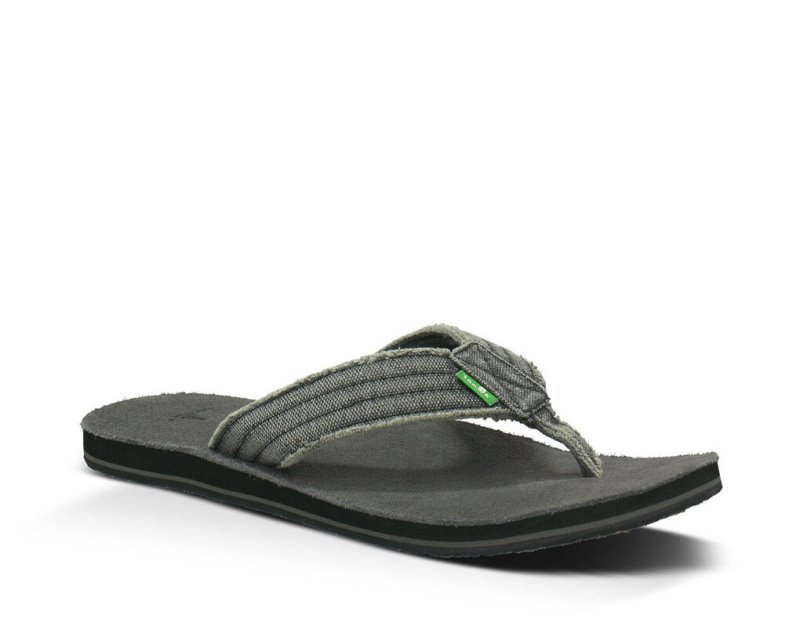 Sanuk Fraid Not Men Flip Flops Dark Grey,Sanuk Philippines | XK57-2117U4