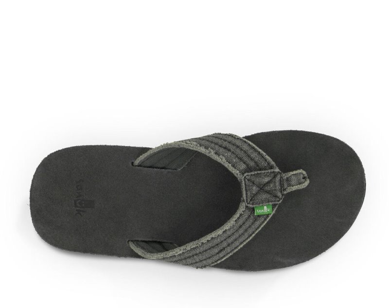 Sanuk Fraid Not Men Flip Flops Dark Grey,Sanuk Philippines | XK57-2117U4