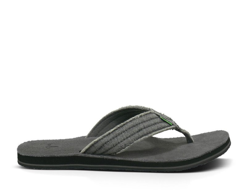 Sanuk Fraid Not Men Flip Flops Dark Grey,Sanuk Philippines | XK57-2117U4