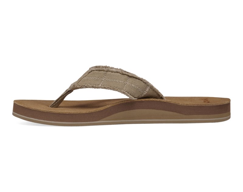 Sanuk Fraid Not ST Men Flip Flops Beige,Sanuk Philippines | HG03-7033N4