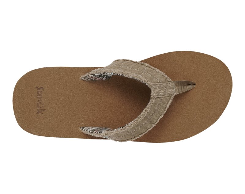 Sanuk Fraid Not ST Men Flip Flops Beige,Sanuk Philippines | HG03-7033N4