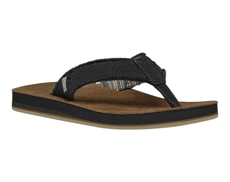 Sanuk Fraid Not ST Men Flip Flops Black,Sanuk Philippines | QG10-0580F4