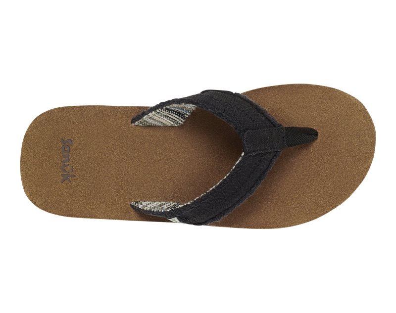 Sanuk Fraid Not ST Men Flip Flops Black,Sanuk Philippines | QG10-0580F4