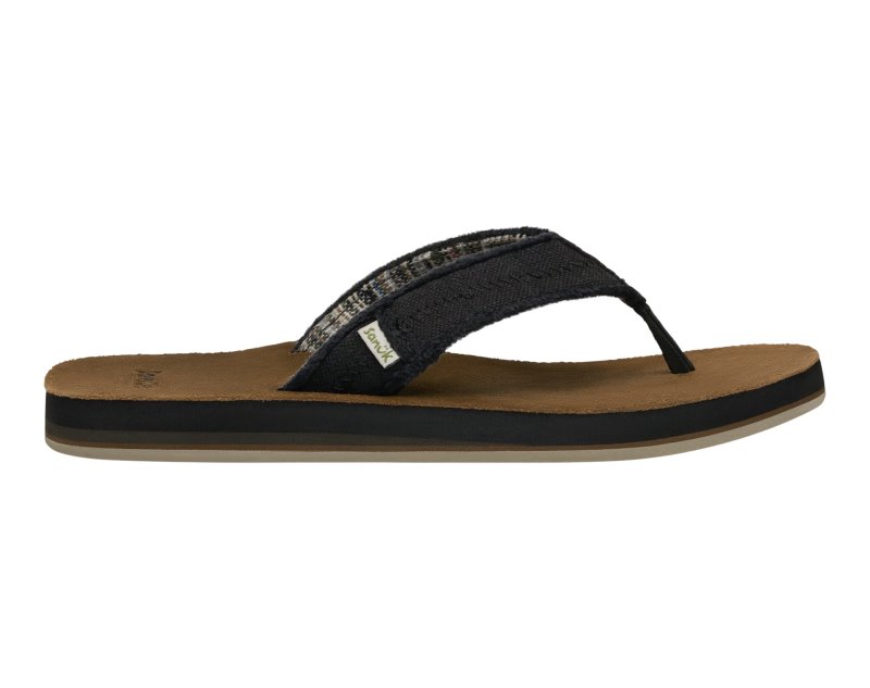 Sanuk Fraid Not ST Men Flip Flops Black,Sanuk Philippines | QG10-0580F4