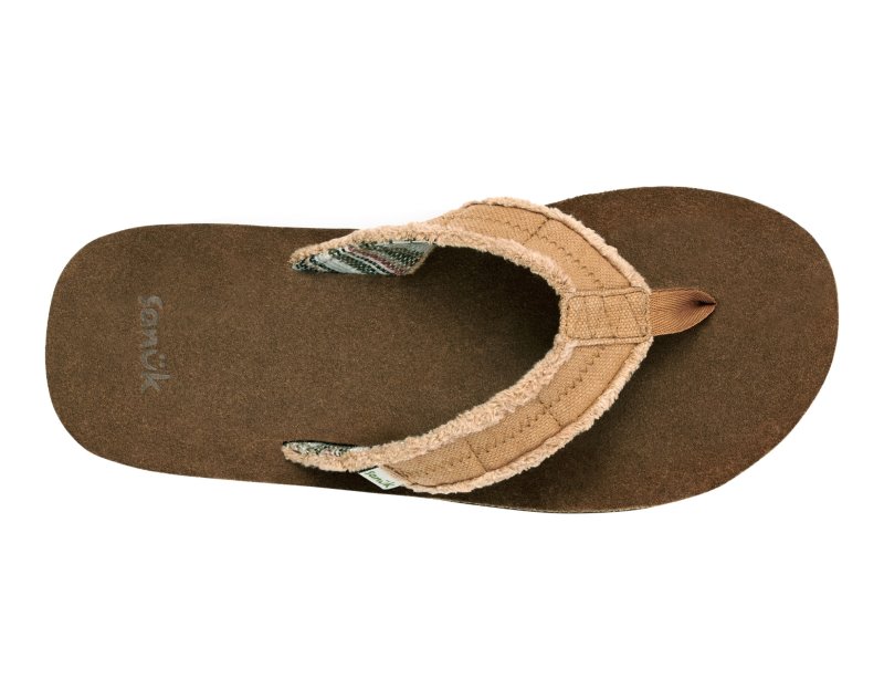 Sanuk Fraid Not ST Men Flip Flops Khaki,Sanuk Philippines | XM01-7111A9