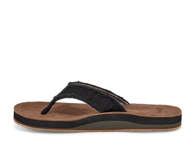 Sanuk Fraid Not Soft Top Eco-Friendly Men Flip Flops Black,Sanuk Philippines | QK79-2329J9