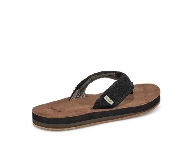 Sanuk Fraid Not Soft Top Eco-Friendly Men Flip Flops Black,Sanuk Philippines | QK79-2329J9