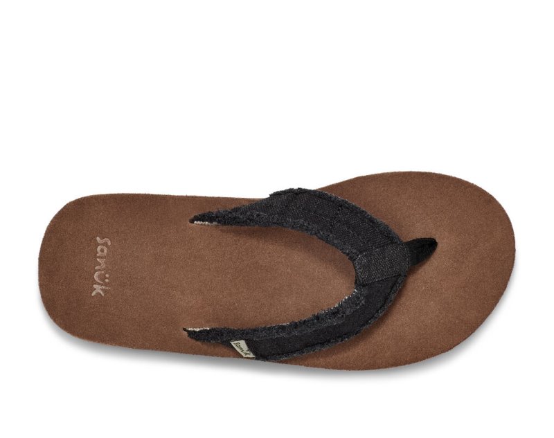 Sanuk Fraid Not Soft Top Eco-Friendly Men Flip Flops Black,Sanuk Philippines | QK79-2329J9