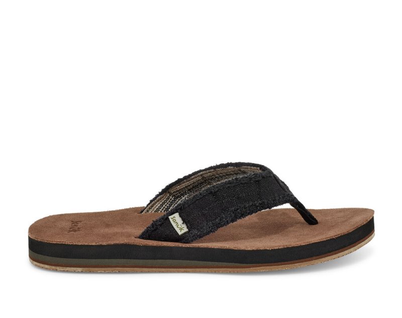 Sanuk Fraid Not Soft Top Eco-Friendly Men Flip Flops Black,Sanuk Philippines | QK79-2329J9