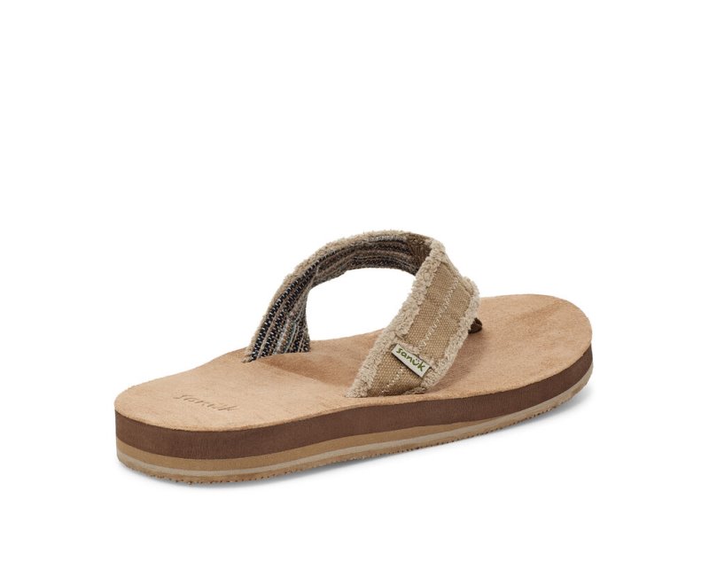 Sanuk Fraid Not Soft Top Eco-Friendly Men Flip Flops Brown,Sanuk Philippines | SF16-3766L7