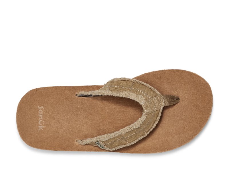 Sanuk Fraid Not Soft Top Eco-Friendly Men Flip Flops Brown,Sanuk Philippines | SF16-3766L7