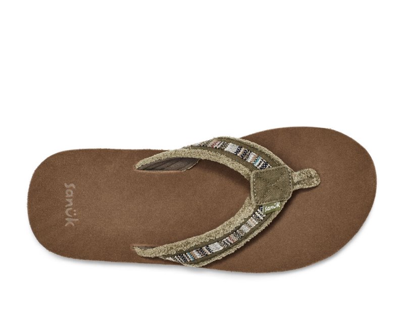 Sanuk Fraid So Eco-Friendly Men Flip Flops Brown,Sanuk Philippines | GP29-3789H6