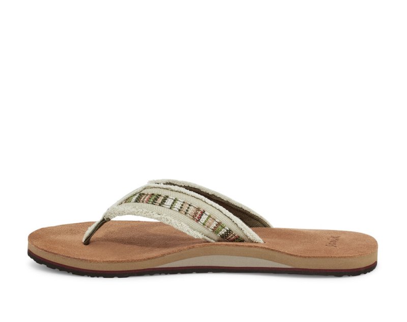 Sanuk Fraid So Eco-Friendly Men Flip Flops Brown / Beige,Sanuk Philippines | EB03-6973B0