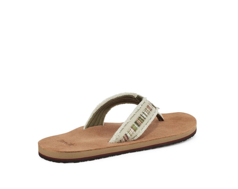 Sanuk Fraid So Eco-Friendly Men Flip Flops Brown / Beige,Sanuk Philippines | EB03-6973B0