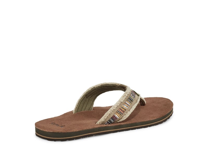 Sanuk Fraid So Eco-Friendly Men Flip Flops Khaki,Sanuk Philippines | HY57-5017T8