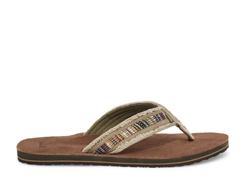 Sanuk Fraid So Eco-Friendly Men Flip Flops Khaki,Sanuk Philippines | HY57-5017T8