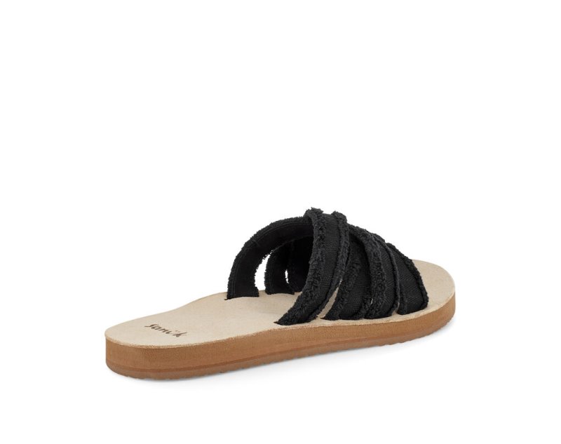 Sanuk Fraidy Slide Women Sandals Black,Sanuk Philippines | QA60-2030R0