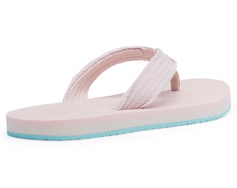 Sanuk Fraidy Stacker Canvas Kids' Sandals Pink,Sanuk Philippines | VA34-6014I1