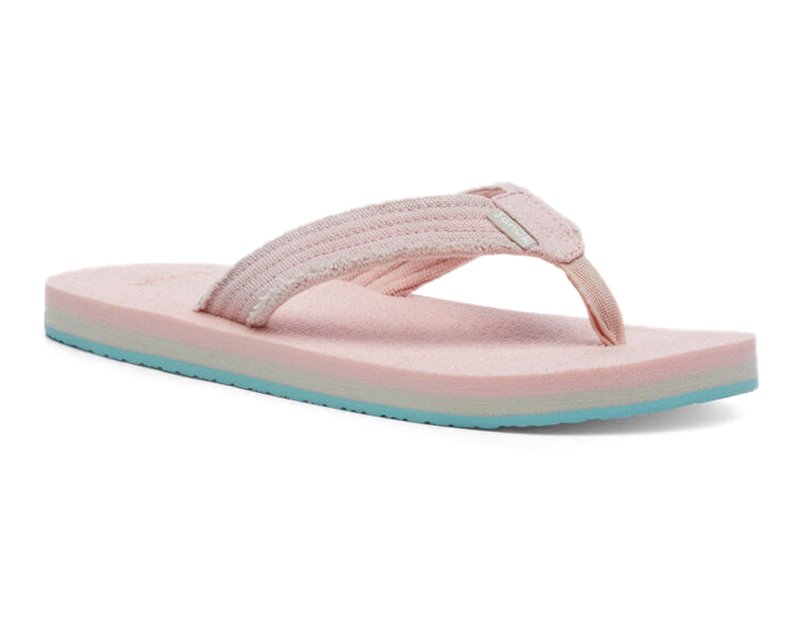 Sanuk Fraidy Stacker Kids' Flip Flops Pink,Sanuk Philippines | GR23-6983D6