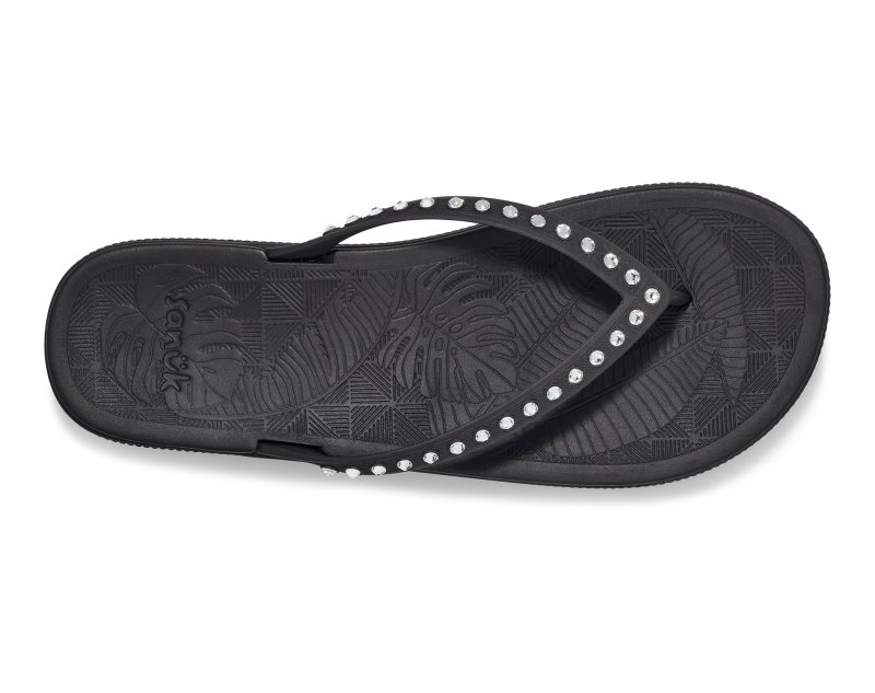 Sanuk Funshine Gem Women Flip Flops Black,Sanuk Philippines | QT20-8410E6