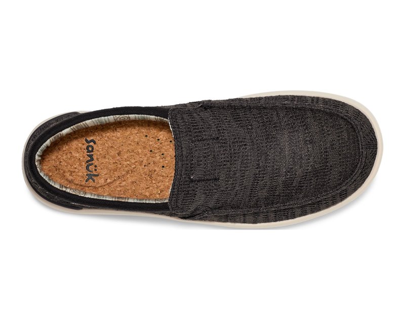 Sanuk Hangout Lite Knit Men Loafers Black,Sanuk Philippines | VI92-5822M0