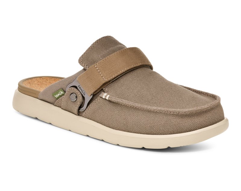 Sanuk Happy Hour Lite Men Mules Grey Brown,Sanuk Philippines | FP64-5264O4