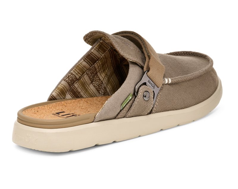 Sanuk Happy Hour Lite Men Mules Grey Brown,Sanuk Philippines | FP64-5264O4