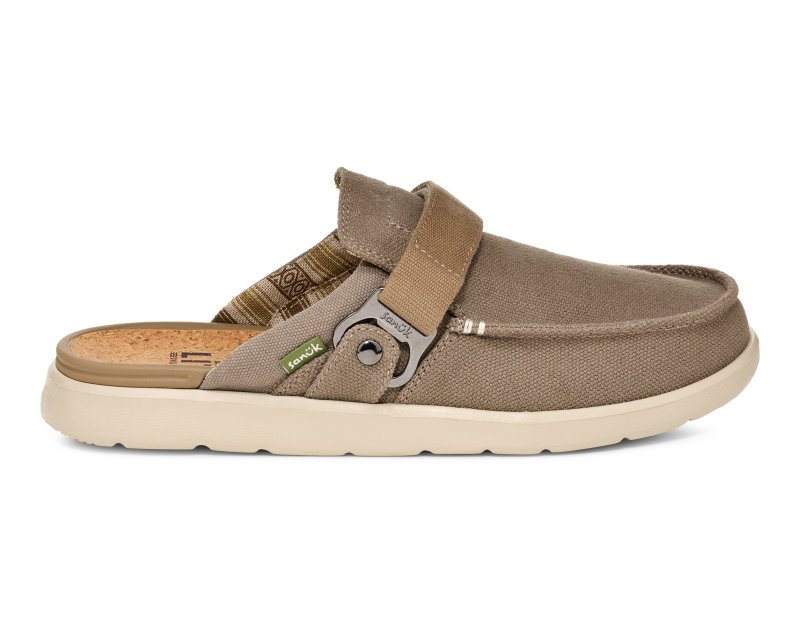 Sanuk Happy Hour Lite Men Mules Grey Brown,Sanuk Philippines | FP64-5264O4