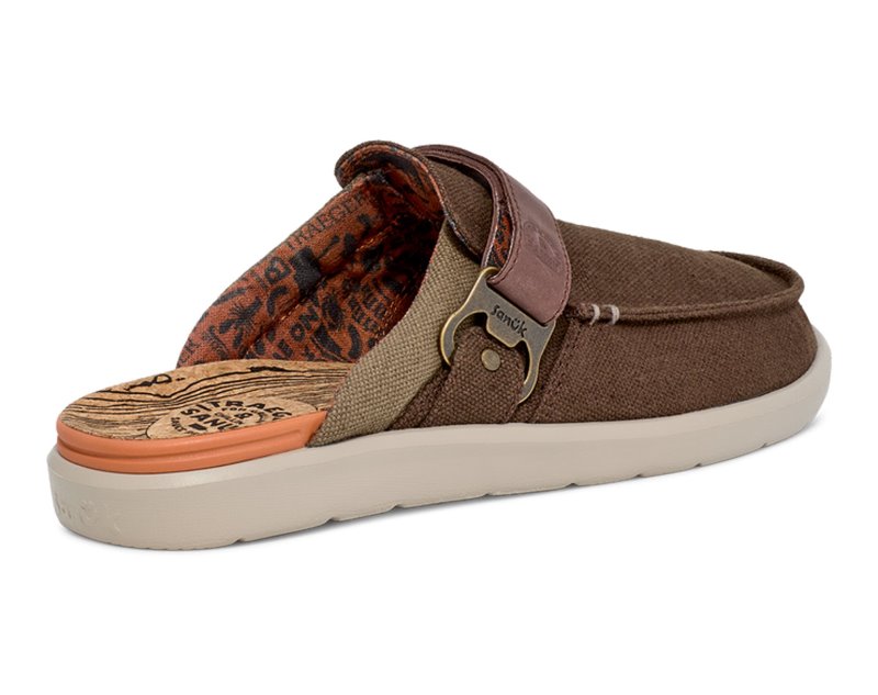 Sanuk Happy Hour Lite X Traeger Men Mules Dark Brown,Sanuk Philippines | MN58-2538M2