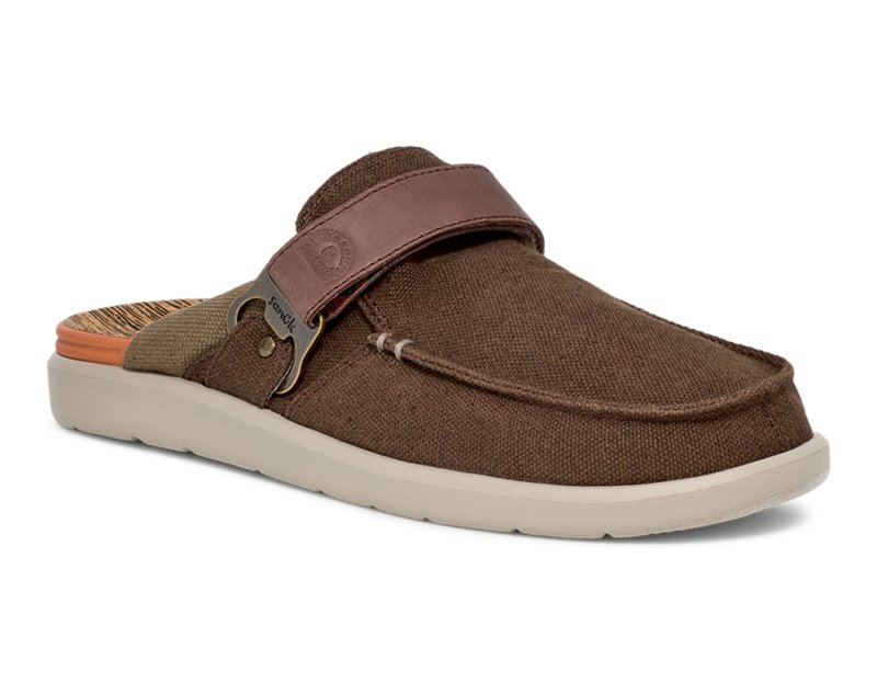 Sanuk Happy Hour Lite X Traeger Women Mules Dark Brown,Sanuk Philippines | VK20-2540V4