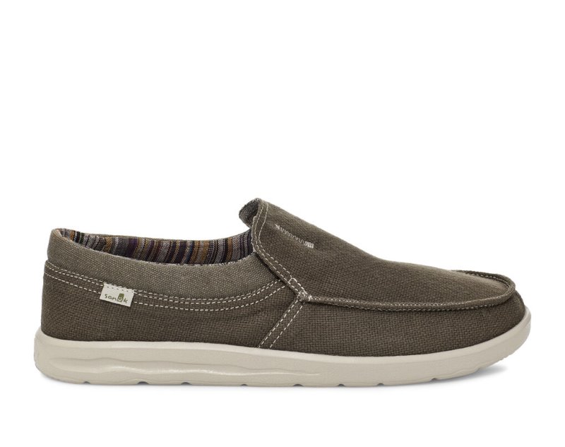 Sanuk Hi Bro Lite Hemp Slip-on Men Sidewalk Surfers Earth Grey,Sanuk Philippines | LB01-8301T4