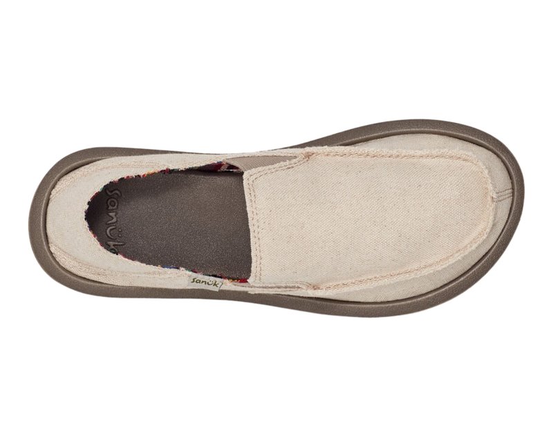 Sanuk Lil Don Sidewalk Surfer Kids' Loafers Beige,Sanuk Philippines | YW67-1997Q4