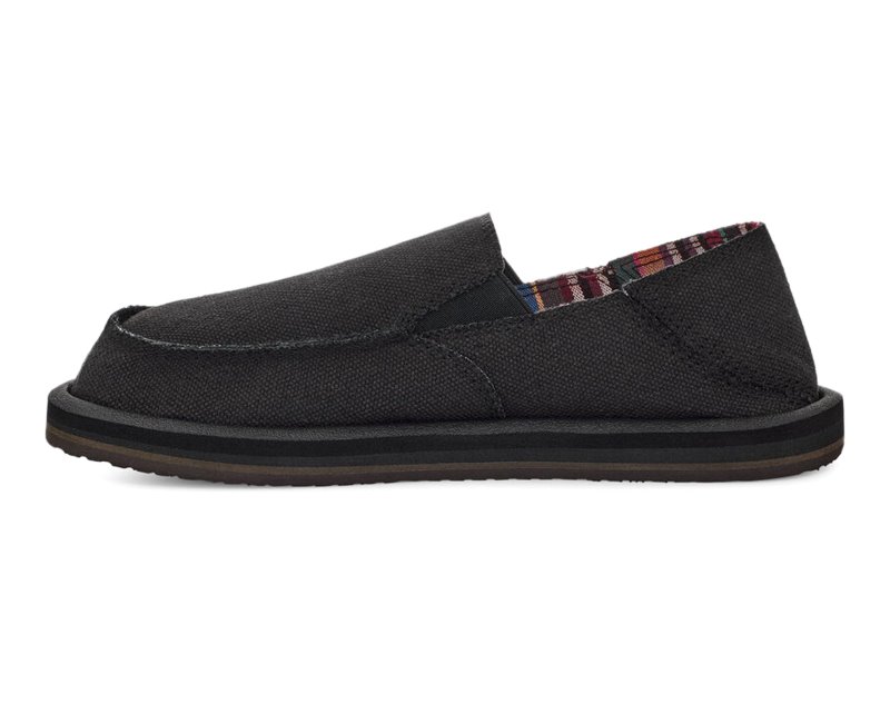 Sanuk Lil Don Sidewalk Surfer Kids' Loafers Black,Sanuk Philippines | FK10-7570B2