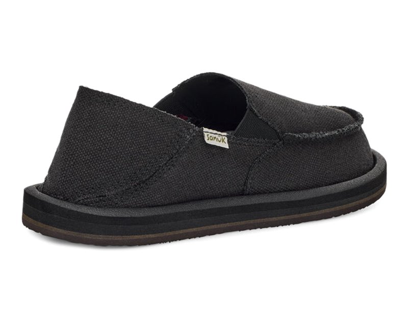 Sanuk Lil Don Sidewalk Surfer Kids' Loafers Black,Sanuk Philippines | FK10-7570B2