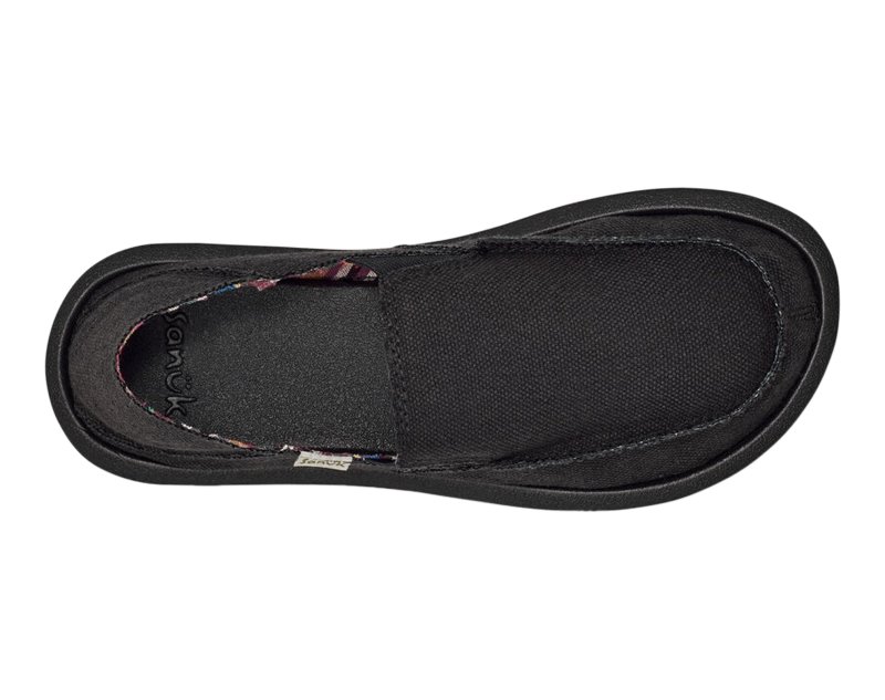 Sanuk Lil Don Sidewalk Surfer Kids' Loafers Black,Sanuk Philippines | FK10-7570B2