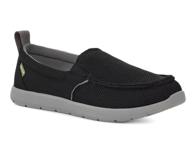 Sanuk Lil Sidewalk Surfer Lite Mesh Kids' Loafers Black,Sanuk Philippines | HA40-2200Z3