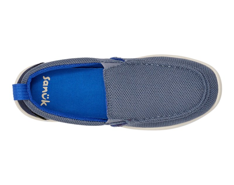 Sanuk Lil Sidewalk Surfer Lite Mesh Kids' Loafers Blue,Sanuk Philippines | KF46-0856O7